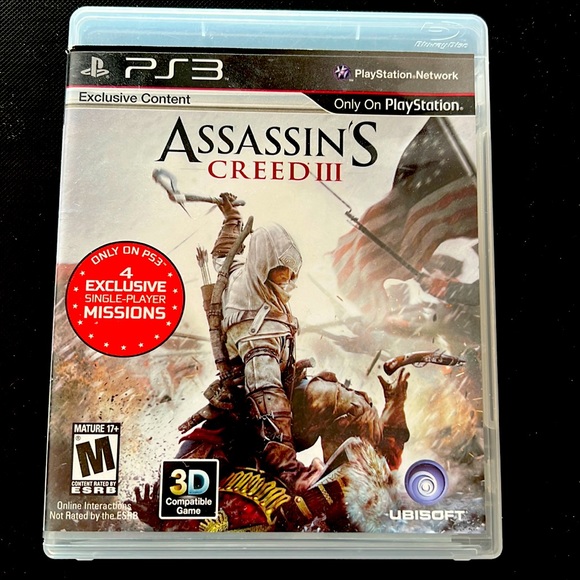 Assassins Creed III PS3 game Ubisoft 3Dcompatible M17+ PlayStation 3 - Picture 1 of 9